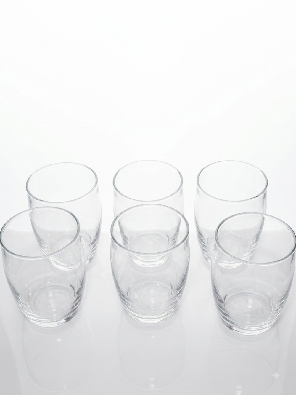 x6 Clear Glass Tumbler Glasses – 3 Inches Tall Modern Contemporary Barware